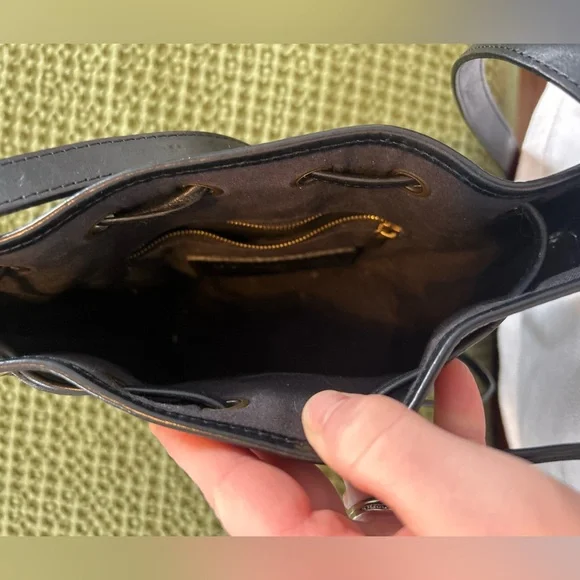 Sezane Farrow Mini Bag Noir Lisse Héritage - Size T-U - Picture 2 of 4